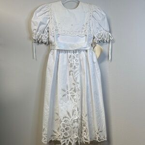 NWT Vintage Posies Annabelle White Eyelet Special Occasion Communion Girls 12